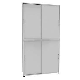 Schiebetürenschrank, B 1200 mm, 6 OH, weiß