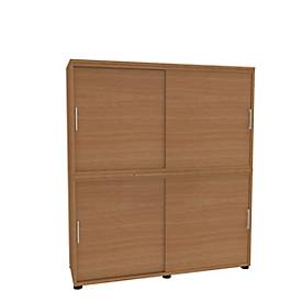 Schiebetürenschrank, B 1350 mm, 4 OH, Buche-Dekor