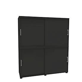 Schiebetürenschrank, B 1350 mm, 4 OH, graphit