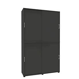 Schiebetürenschrank, B 1350 mm, 6 OH, graphit