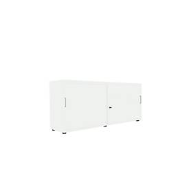 Schiebetürenschrank, B 1600 mm, 2 OH, weiß