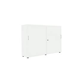 Schiebetürenschrank, B 1600 mm, 3 OH, weiß