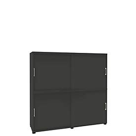 Schiebetürenschrank, B 1600 mm, 4 OH, graphit