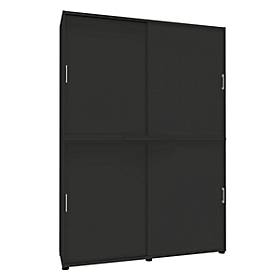 Schiebetürenschrank, B 1600 mm, 6 OH, graphit