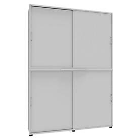 Schiebetürenschrank, B 1600 mm, 6 OH, weiß