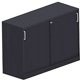 Schiebetürenschrank BEXXSTAR, 2 Ordnerhöhen, H 825 mm, schwarz