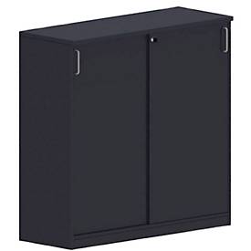 Schiebetürenschrank BEXXSTAR, 3 Ordnerhöhen, H 1155 mm, schwarz