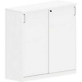 Schiebetürenschrank BEXXSTAR, 3 Ordnerhöhen, H 1155 mm, weiß