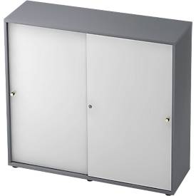 Schiebetürenschrank TOPAS LINE, 3 OH, graphit/weiß