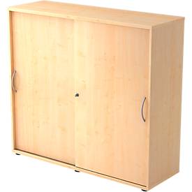 Schiebetürenschrank TARA, 3 Ordnerhöhen, B 1200 x T 400 x H 1180 mm, abschließ- & stapelbar, diverse Dekore