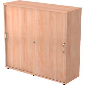 Schiebetürenschrank TARA, 3 Ordnerhöhen, B 1200 x T 400 x H 1180 mm, abschließ- & stapelbar, diverse Dekore