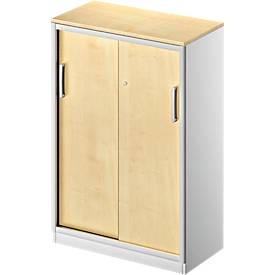 Schiebetürenschrank TETRIS SOLID, 3 OH, 2 Fachböden, B 800/1000/1200/1600 mm, 19 mm Abdeckplatte