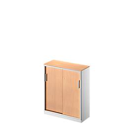 Schiebetürenschrank TETRIS SOLID, 3 OH, 2 Fachböden, B 800/1000/1200/1600 mm, 19 mm Abdeckplatte