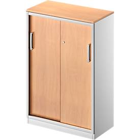 Schiebetürenschrank TETRIS SOLID, 3 OH, 2 Fachböden, B 800/1000/1200/1600 mm, 19 mm Abdeckplatte