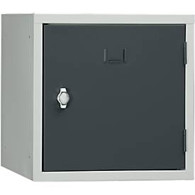 Schließfach Würfel, Türanschlag rechts, Drehriegelverschluss, erweiterbar, Stahl, Tür anthrazit RAL 7016