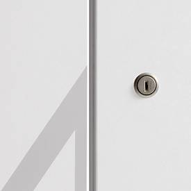 Schließfachschrank, B 1250 x T 430 x H 1548 mm, 12 abschließbare Fächer mit Zahlen, weiß/basaltgrau