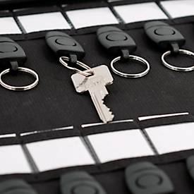 Schlüsseleinlage Stop Ocean Plastic, für A4-Ordner, 12 abnehmbare Schlüsselringe mit Beschriftungsfächern, Ringlochung, B 235 x T 10 x H 310 mm, RPET, schwarz