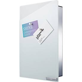 Schlüsselkasten VELIO, mit Glasmagnettafel, Edelstahl/Glas, weiß, B 200 x T 50 x H 300 mm 