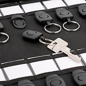 Schlüsselmappe Stop Ocean Plastic, Format A4, 28 abnehmbare Schlüsselringe mit Beschriftungsfächern, 2 Stiftefächer, B 285 x T 40 x H 385 mm, RPET, schwarz