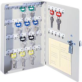 Schlüsselschrank, Elektronikschloss, 24 Haken, lichtgrau