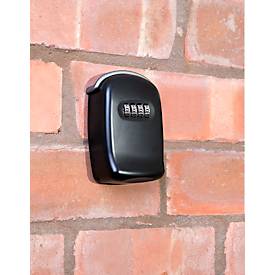 Schlüsseltresor KS0001C, Wandmontage, 4-stelliges Zahlen-Drehschloss, magnetische Schlüsselaufhängung, B 65x T 35 x H 100 mm, Guss, schwarz