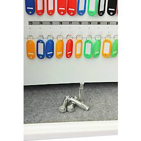 Schlüsseltresor KS0032E CYGNUS, 48 Haken, Tastenschloss inkl. 2 Notschlüssel, Einwurfschlitz, Verankerungsmaterial, Schlüsselringe & Anhänger, B 300 x T 100 x H 360 mm, signalweiß RAL 9003