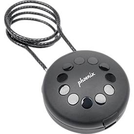 Schlüsseltresor Phoenix Palm KS0212EC, motorisiertes Schlüsselschloss, Steuerung per App, Bluetooth, Wasser-/Staubfest IP65, mit Edelstahlkabel, schwarz