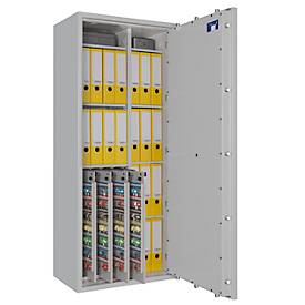 Schlüsseltresor STC 3-448 Kombi, Klasse I nach EN 1143-1, 448 Haken, 18 Ordner, 2 + 4 Fachböden, Doppelbartschloss, lichtgrau RAL 7035