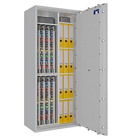 Schlüsseltresor STC 3-896 Kombi, Klasse I nach EN 1143-1, 896 Haken, 12 Ordner, 4 Fachböden, Doppelbartschloss, lichtgrau RAL 7035