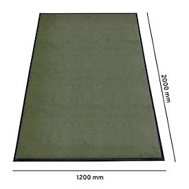 Schmutzfangmatte miltex Eazycare Style, eckig, antistatisch, UV-beständig, waschbar, High-Twist-Nylon & Niltrilgummi, 1200 x 2000 mm, chromoxidgrün