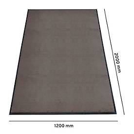 Schmutzfangmatte miltex Eazycare Style, eckig, antistatisch, UV-beständig, waschbar, High-Twist-Nylon & Niltrilgummi, 1200 x 2000 mm, graubraun