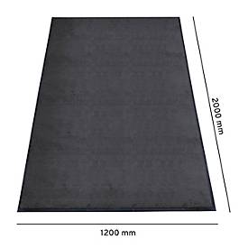 Schmutzfangmatte miltex Eazycare Style, eckig, antistatisch, UV-beständig, waschbar, High-Twist-Nylon & Niltrilgummi, 1200 x 2000 mm, schwarzgrau