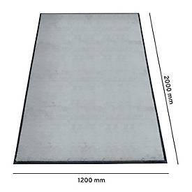 Schmutzfangmatte miltex Eazycare Style, eckig, antistatisch, UV-beständig, waschbar, High-Twist-Nylon & Niltrilgummi, 1200 x 2000 mm, verkehrsgrau