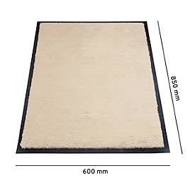 Schmutzfangmatte miltex Eazycare Style, eckig, antistatisch, UV-beständig, waschbar, High-Twist-Nylon & Niltrilgummi, 600 x 850 mm, hellelfenbein