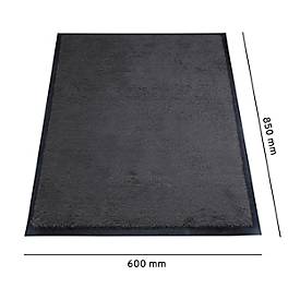 Schmutzfangmatte miltex Eazycare Style, eckig, antistatisch, UV-beständig, waschbar, High-Twist-Nylon & Niltrilgummi, 600 x 850 mm, schwarzgrau