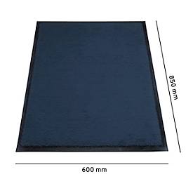 Schmutzfangmatte miltex Eazycare Style, eckig, antistatisch, UV-beständig, waschbar, High-Twist-Nylon & Niltrilgummi, 600 x 850 mm, stahlblau