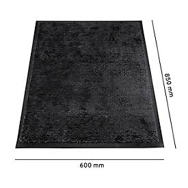 Schmutzfangmatte miltex Eazycare Style, eckig, antistatisch, UV-beständig, waschbar, High-Twist-Nylon & Niltrilgummi, 600 x 850 mm, tiefschwarz
