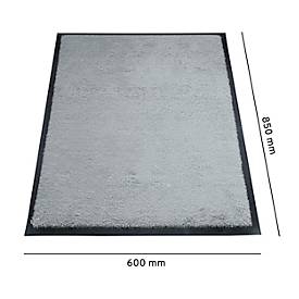 Schmutzfangmatte miltex Eazycare Style, eckig, antistatisch, UV-beständig, waschbar, High-Twist-Nylon & Niltrilgummi, 600 x 850 mm, verkehrsgrau