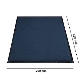 Schmutzfangmatte miltex Eazycare Style, eckig, antistatisch, UV-beständig, waschbar, High-Twist-Nylon & Niltrilgummi, 750 x 850 mm, stahlblau