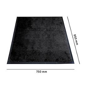 Schmutzfangmatte miltex Eazycare Style, eckig, antistatisch, UV-beständig, waschbar, High-Twist-Nylon & Niltrilgummi, 750 x 850 mm, tiefschwarz