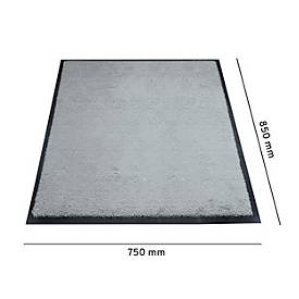 Schmutzfangmatte miltex Eazycare Style, eckig, antistatisch, UV-beständig, waschbar, High-Twist-Nylon & Niltrilgummi, 750 x 850 mm, verkehrsgrau