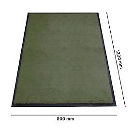 Schmutzfangmatte miltex Eazycare Style, eckig, antistatisch, UV-beständig, waschbar, High-Twist-Nylon & Niltrilgummi, 800 x 1200 mm, chromoxidgrün