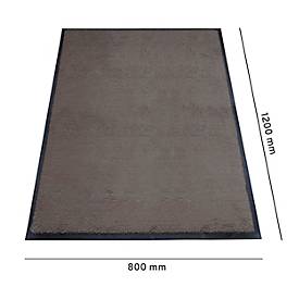 Schmutzfangmatte miltex Eazycare Style, eckig, antistatisch, UV-beständig, waschbar, High-Twist-Nylon & Niltrilgummi, 800 x 1200 mm, graubraun