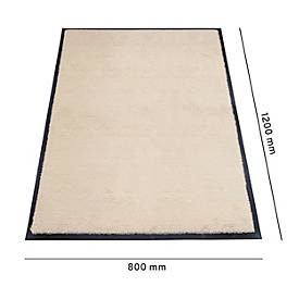 Schmutzfangmatte miltex Eazycare Style, eckig, antistatisch, UV-beständig, waschbar, High-Twist-Nylon & Niltrilgummi, 800 x 1200 mm, hellelfenbein