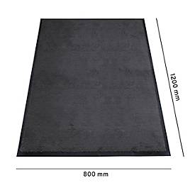 Schmutzfangmatte miltex Eazycare Style, eckig, antistatisch, UV-beständig, waschbar, High-Twist-Nylon & Niltrilgummi, 800 x 1200 mm, schwarzgrau