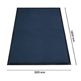 Schmutzfangmatte miltex Eazycare Style, eckig, antistatisch, UV-beständig, waschbar, High-Twist-Nylon & Niltrilgummi, 800 x 1200 mm, stahlblau