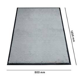 Schmutzfangmatte miltex Eazycare Style, eckig, antistatisch, UV-beständig, waschbar, High-Twist-Nylon & Niltrilgummi, 800 x 1200 mm, verkehrsgrau
