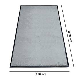 Schmutzfangmatte miltex Eazycare Style, eckig, antistatisch, UV-beständig, waschbar, High-Twist-Nylon & Niltrilgummi, 850 x 1500 mm, basaltgrau