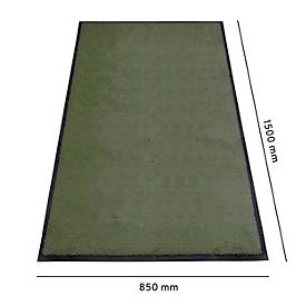 Schmutzfangmatte miltex Eazycare Style, eckig, antistatisch, UV-beständig, waschbar, High-Twist-Nylon & Niltrilgummi, 850 x 1500 mm, chromoxidgrün