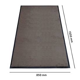 Schmutzfangmatte miltex Eazycare Style, eckig, antistatisch, UV-beständig, waschbar, High-Twist-Nylon & Niltrilgummi, 850 x 1500 mm, graubraun
